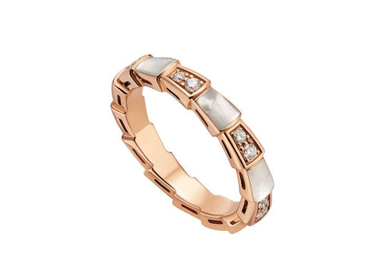 [Glitter Jewelry]SERPENTI RING PINK GOLD DIAMOND MOP 3MM