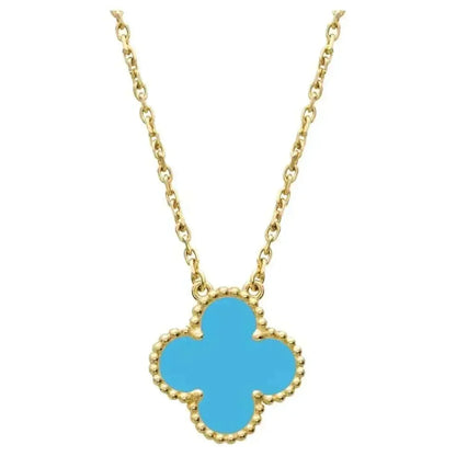 [Glitter Jewelry]CLOVER 15MM VINTAGE TURQUOISE NECKLACE