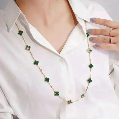 [Glitter Jewelry]CLOVER 20 MOTIFS MALACHITE GOLD