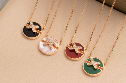 [Glitter Jewelry]JEUX DE PINK GOLD DIAMOND NECKLACE