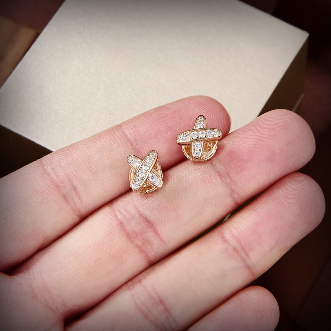 [Glitter Jewelry]JEUX DE GOLD DIAMOND EARRINGS
