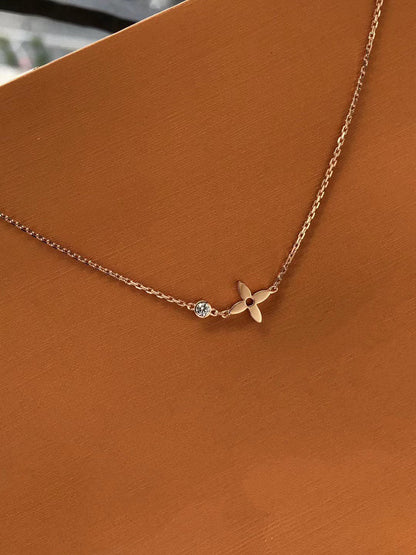 [Glitter Jewelry]BLOSSOM PENDANT PINK GOLD AND DIAMOND