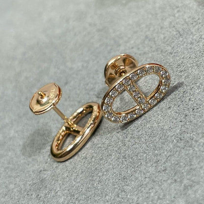 [Glitter Jewelry]HM FULL DIAMOND PIG NOSE STUD EARRINGS