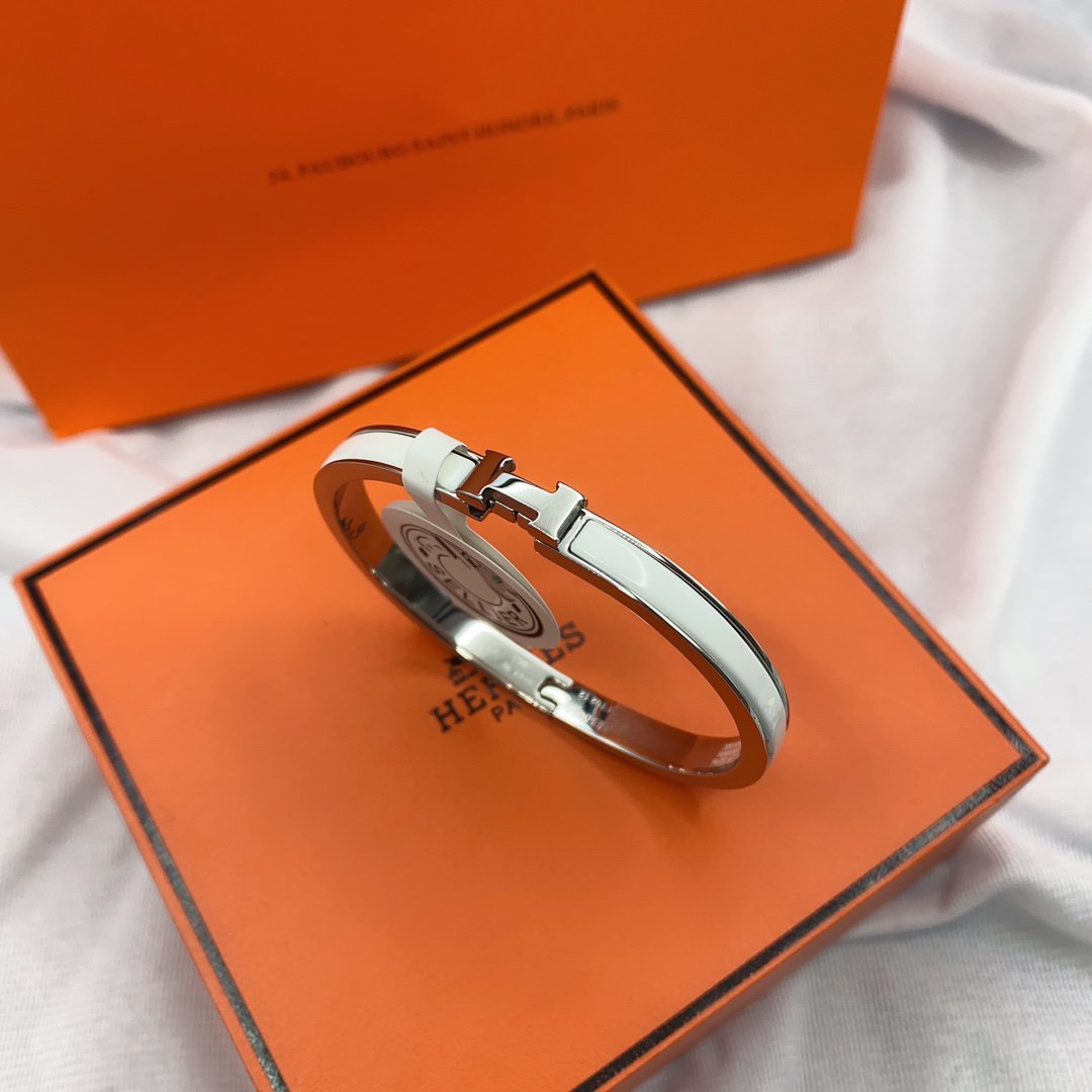 [Glitter Jewelry]CLASSIC HM CLIC WHITE 8MM ENAMEL BRACELET