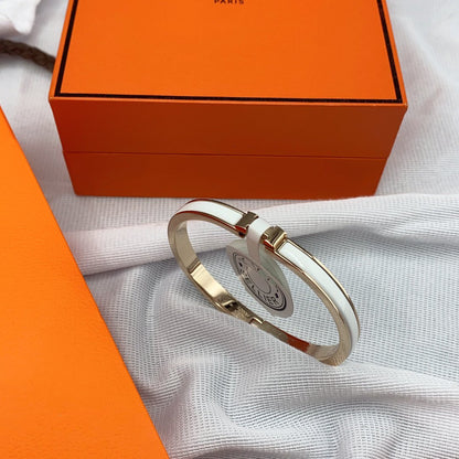 [Glitter Jewelry]CLASSIC HM CLIC WHITE 8MM ENAMEL BRACELET