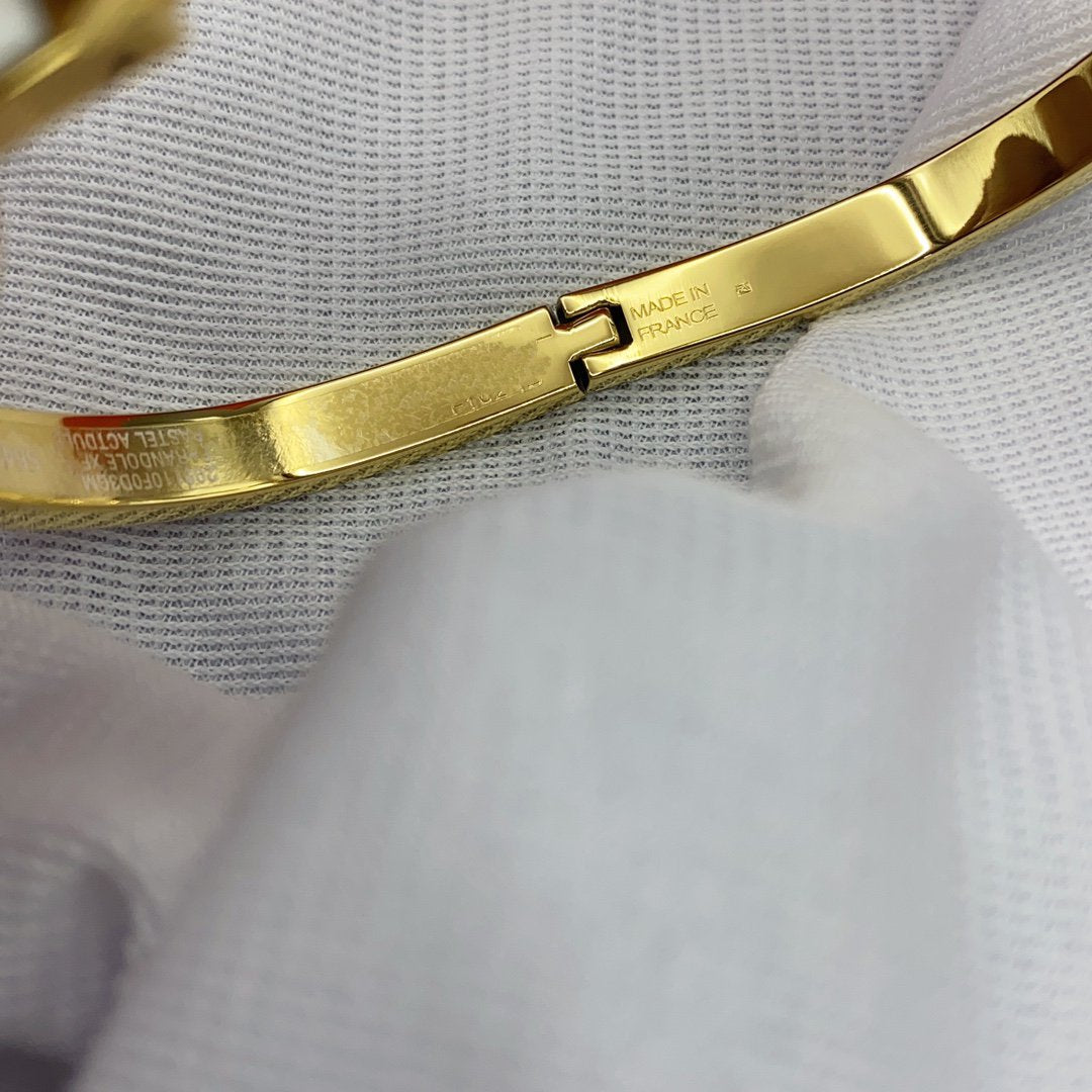 [Glitter Jewelry]CLASSIC HM CLIC WHITE 8MM ENAMEL BRACELET