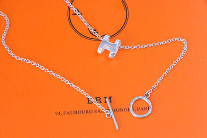 [Glitter Jewelry]HM NECKLACE H LETTER OVAL SERIES