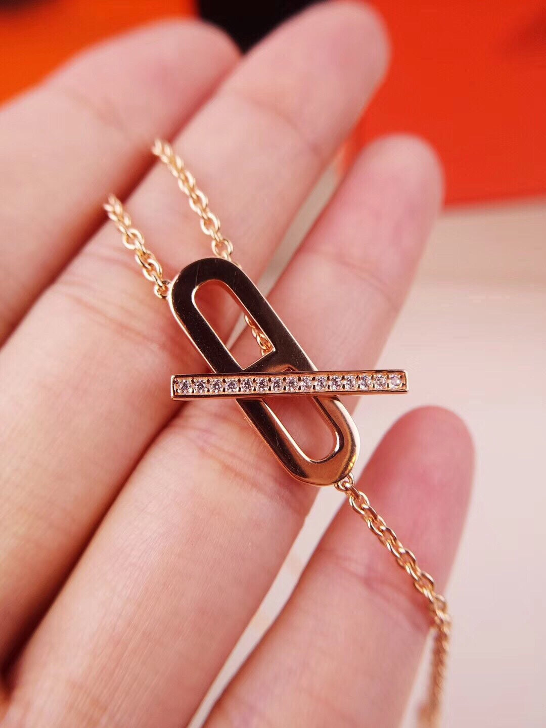 [Glitter Jewelry]HM FIRE PIG NOSE NECKLACE TRENDY STREET