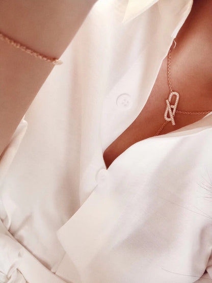 [Glitter Jewelry]HM FIRE PIG NOSE NECKLACE TRENDY STREET