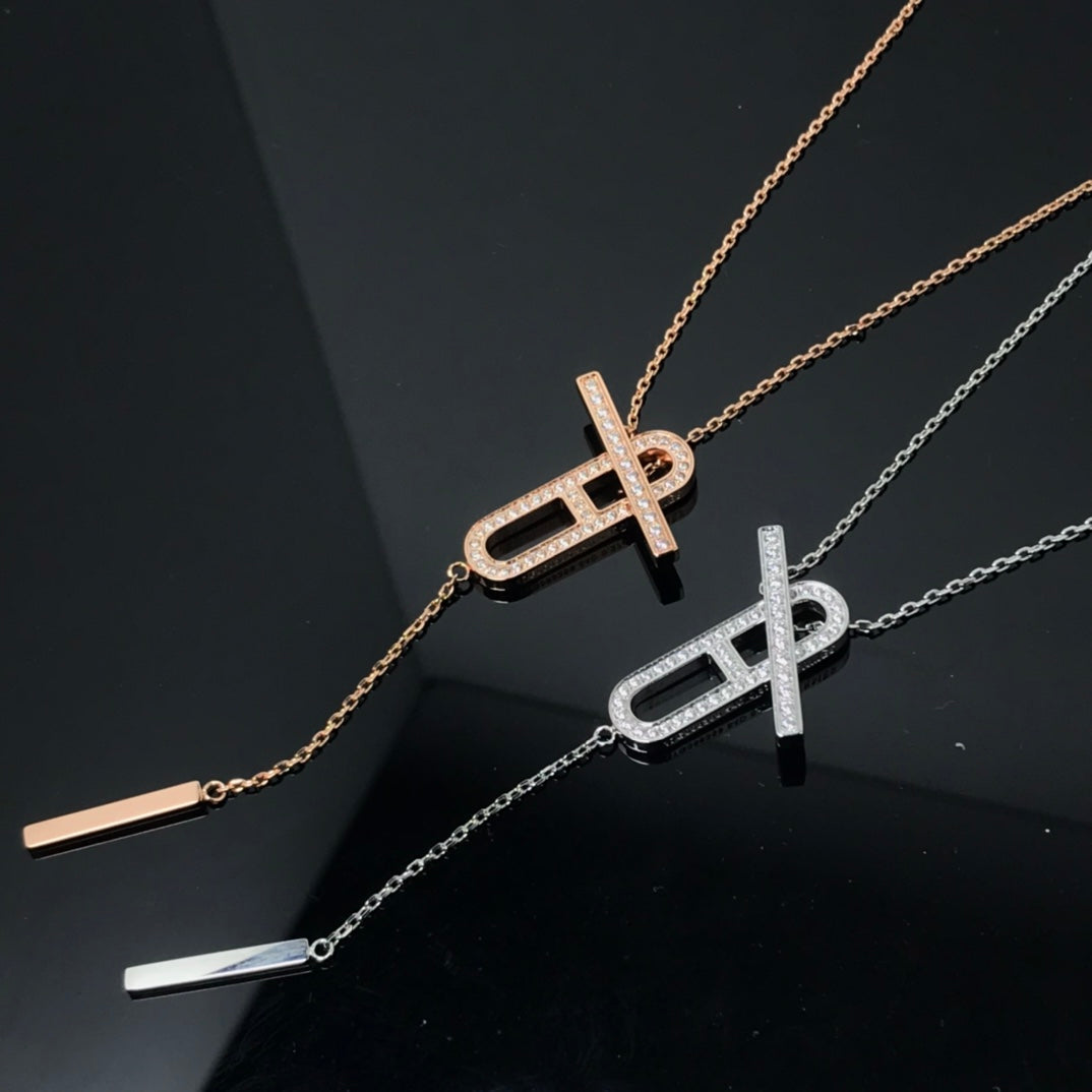 [Glitter Jewelry]HM NECKLACE PLATINUM ROSE GOLD DIAMOND