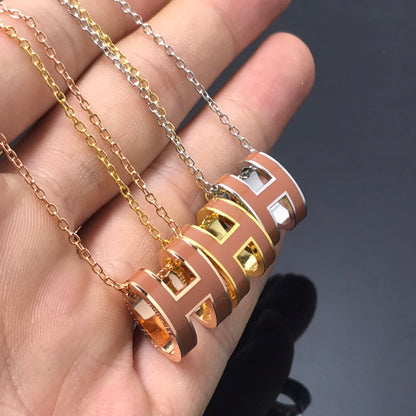 [Glitter Jewelry]H NECKLACE BROWN