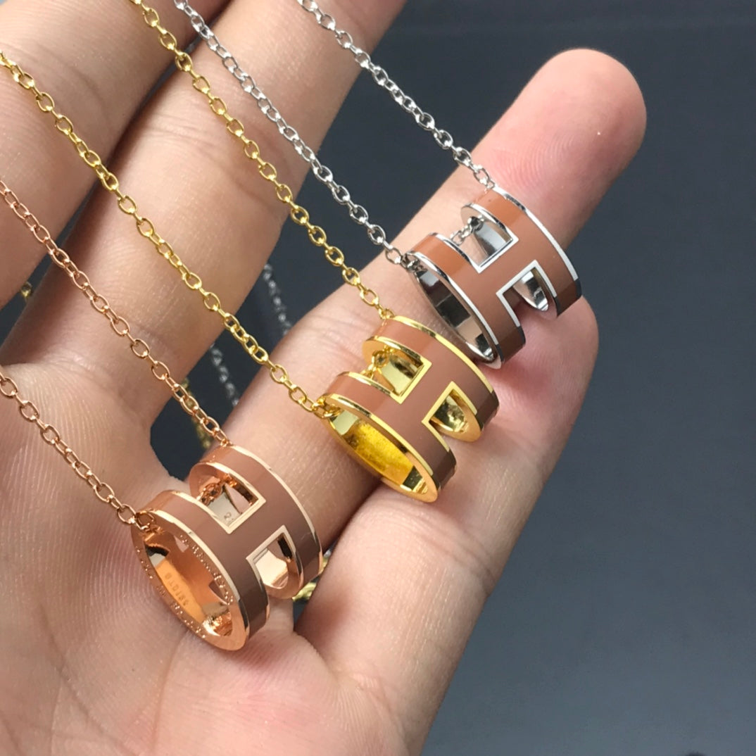 [Glitter Jewelry]H NECKLACE BROWN