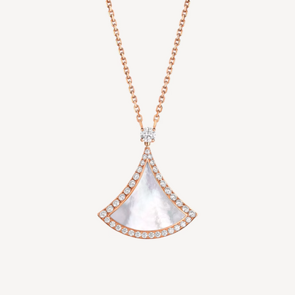 [Glitter Jewelry]DREAM MOP DIAMOND PAVED PINK GOLD NECKLACE