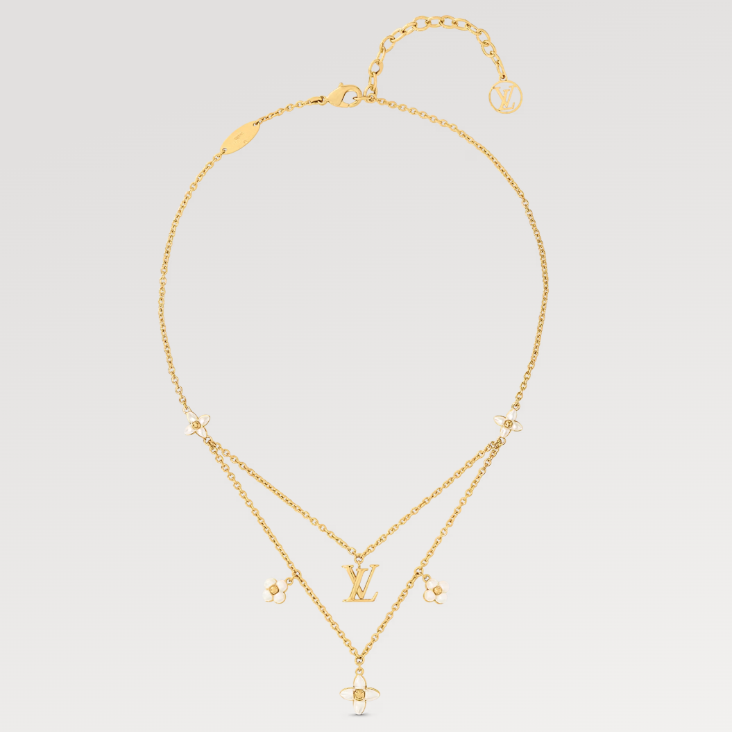 [Glitter Jewelry]FLOWERGRAM GOLD MOP DOUBLE ROW NECKLACE
