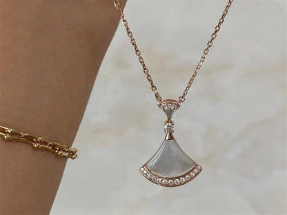 [Glitter Jewelry]DREAM NECKLACE MOP PINK GOLD DIAMOND