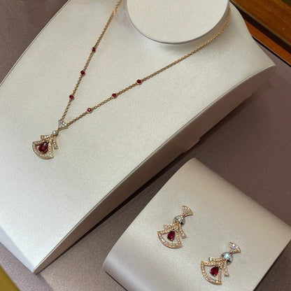[Glitter Jewelry]DREAM NECKLACE CARNELIAN DIAMOND PINK GOLD