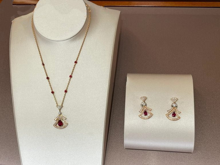 [Glitter Jewelry]DREAM NECKLACE CARNELIAN DIAMOND PINK GOLD