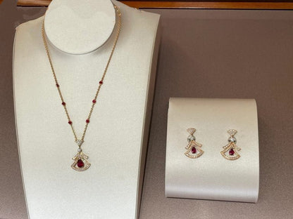 [Glitter Jewelry]DREAM NECKLACE CARNELIAN DIAMOND PINK GOLD