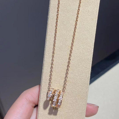 [Glitter Jewelry]SERPENTI PINK GOLD NECKLACE DOUBLE RING DIAMOND