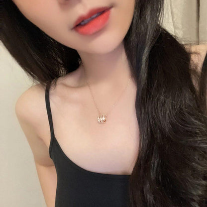 [Glitter Jewelry]SERPENTI PINK GOLD NECKLACE DOUBLE RING DIAMOND