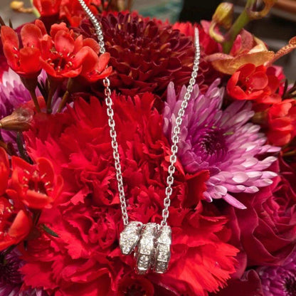 [Glitter Jewelry]SERPENTI  NECKLACE DOUBLE RING DIAMOND