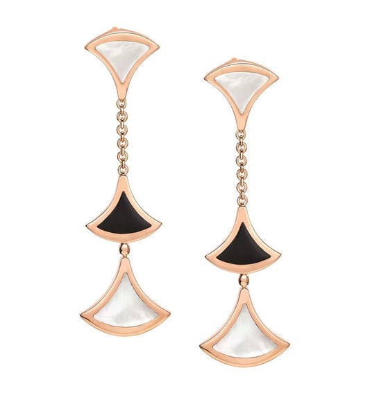[Glitter Jewelry]DREAM EARRINGS 3 MOTIFS ONYX MOP PINK GOLD