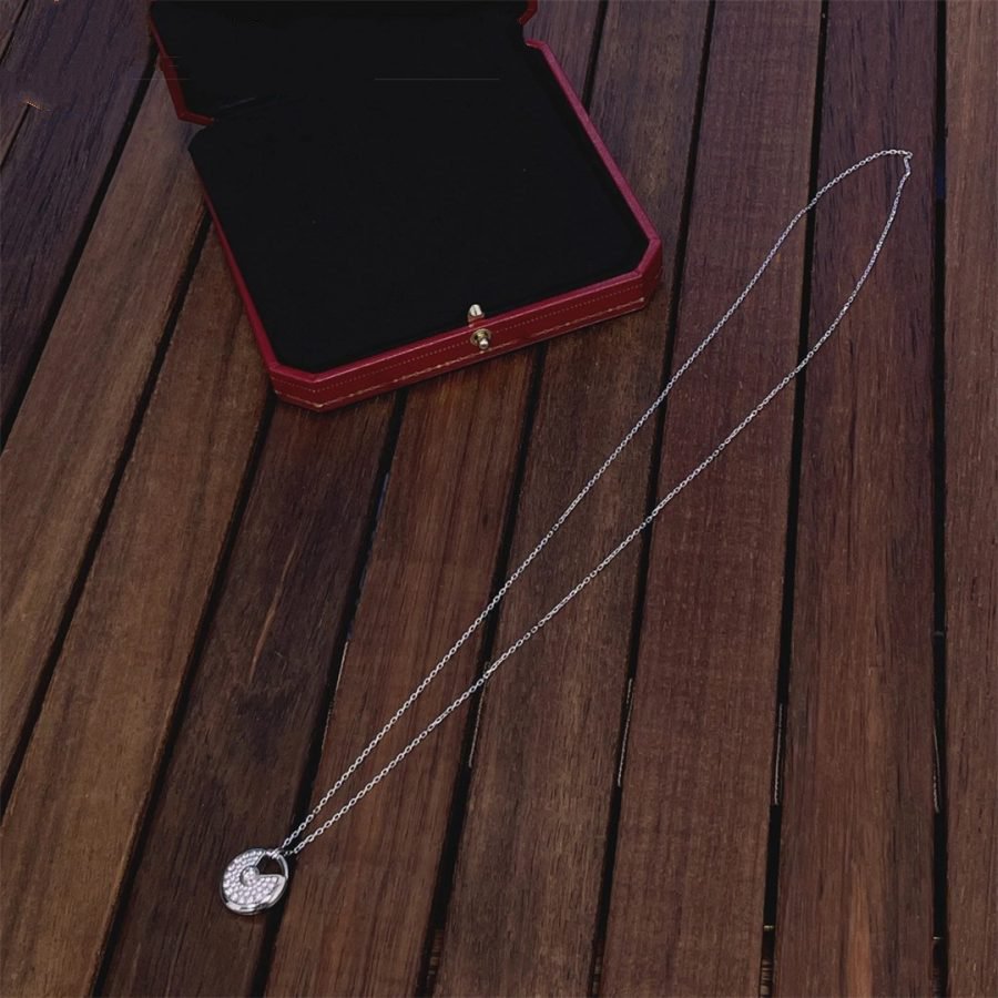 [Glitter Jewelry]AMULETTE SILVER FULL DIAMOND NECKLACE