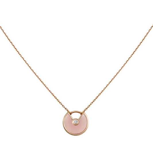 [Glitter Jewelry]AMULETTE ROSE GOLD PINK MOP NECKLACE
