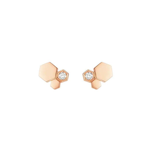 [Glitter Jewelry]BEE LOVE PINK GOLD DIAMOND EARRINGS