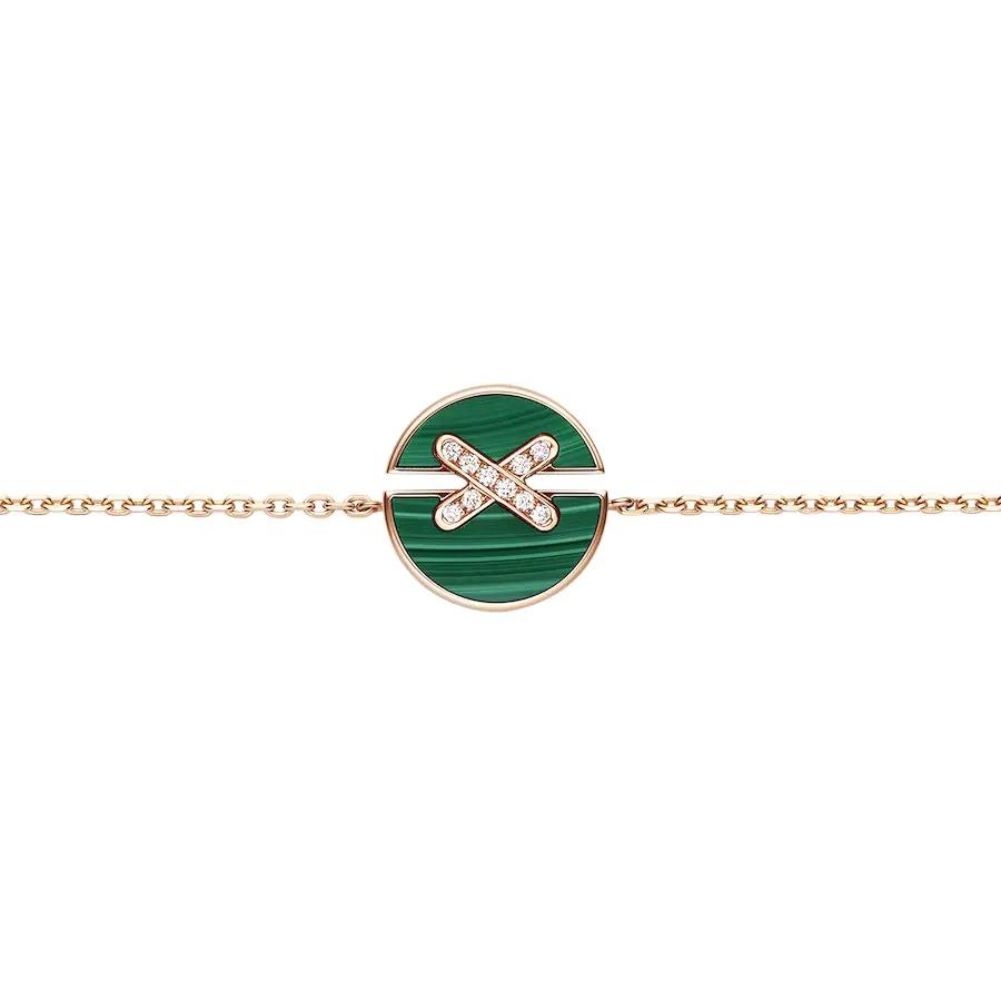 [Glitter Jewelry]JEUX DE BRACELET MALACHITE PINK GOLD DIAMONDS