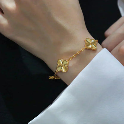 [Glitter Jewelry]CLOVER 5 FLOWERS LASER BRACELET