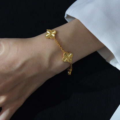 [Glitter Jewelry]CLOVER 5 FLOWERS LASER BRACELET
