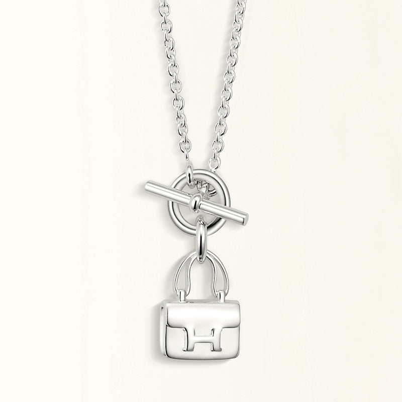[Glitter Jewelry]POP H PEDANT SILVER NECKLACE