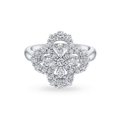 [Glitter Jewelry]LOOP RING FULL MOTIF DIAMOND 16MM SILVE