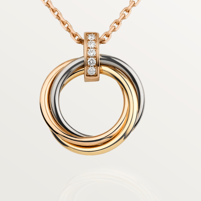 [Glitter Jewelry]TRINITY NECKLACE GOLD  DIAMONDS