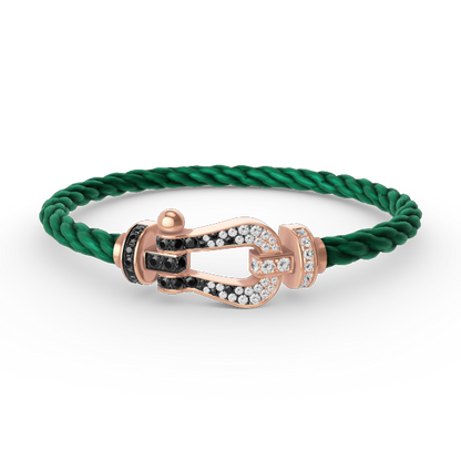 [Glitter Jewelry]FORCE LARGE HORSESHOE BLACK WHITE DIAMOND BRACELET ROSE GOLD