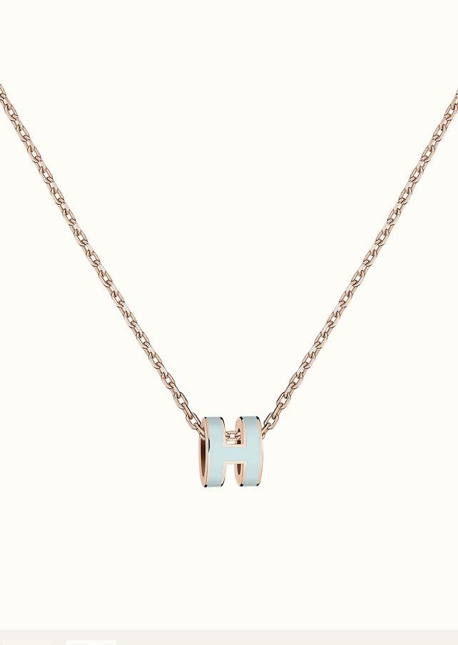 [Glitter Jewelry]POP H LIGHT BLUE NECKLACE