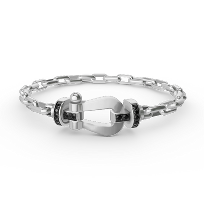 [Glitter Jewelry]FORCE LARGE HORSESHOE CLASP  METAL BRACELET