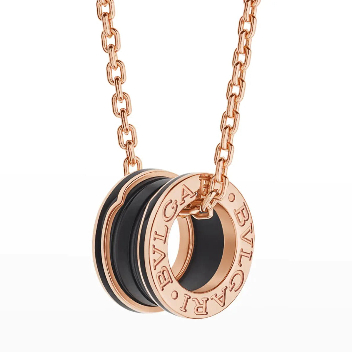 [Glitter Jewelry]ZERO 1 BLACK CERAMIC PINK GOLD NECKLACE