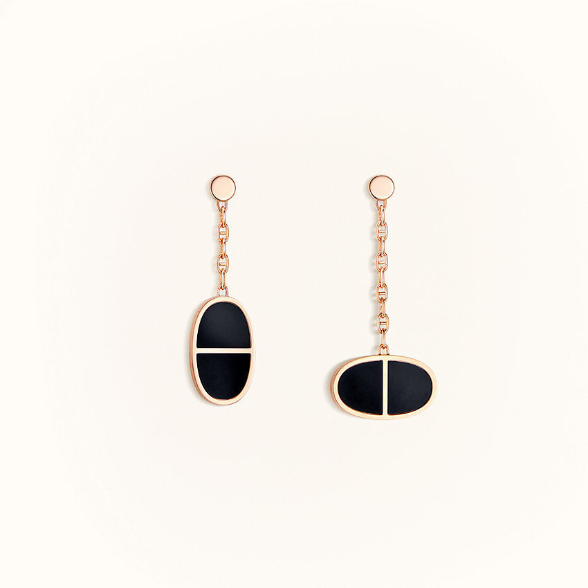 [Glitter Jewelry]CHAINE VERSO BLACK CERAMIC EARRINGS