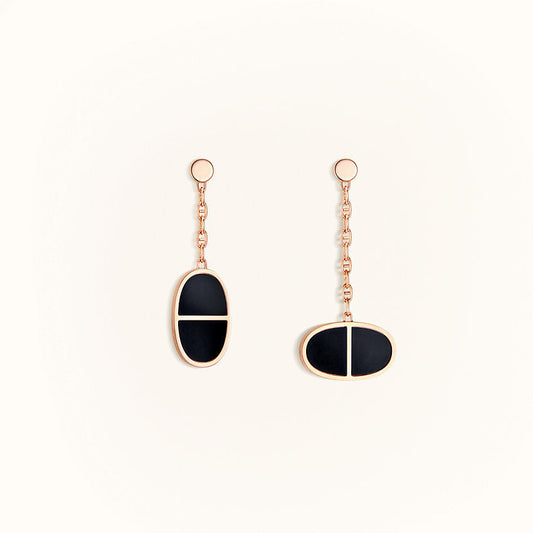 [Glitter Jewelry]CHAINE VERSO BLACK CERAMIC EARRINGS