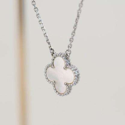 [Glitter Jewelry]CLOVER  15MM WHITE MOTHER-OF-PEARL SILVER
