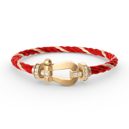 [Glitter Jewelry]FORCE LARGE HORSESHOE HALF DIAMOND BRACELET GOLD