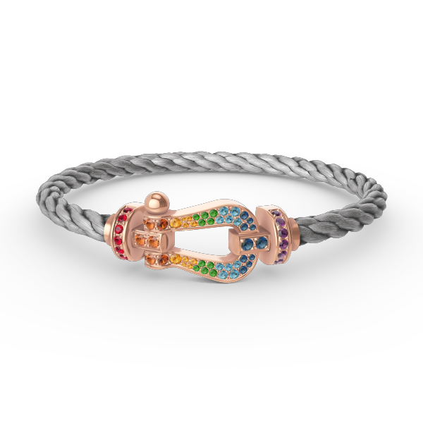 [Glitter Jewelry]FORCE LARGE HORSESHOE  COLORED DIAMOND BRACELET ROSE GOLD