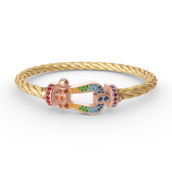 [Glitter Jewelry]FORCE LARGE HORSESHOE  COLORED DIAMOND BRACELET ROSE GOLD