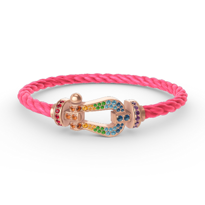 [Glitter Jewelry]FORCE LARGE HORSESHOE  COLORED DIAMOND BRACELET ROSE GOLD