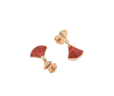 [Glitter Jewelry]DREAM Carnelian PINK GOLD EARRINGS