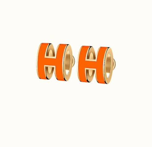 [Glitter Jewelry]MINI POP H EARRINGS ORANGE