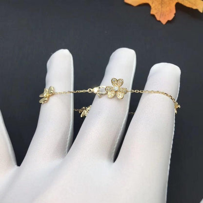 [Glitter Jewelry]FRIVOLE GOLD 5 FLOWERS BRACELET