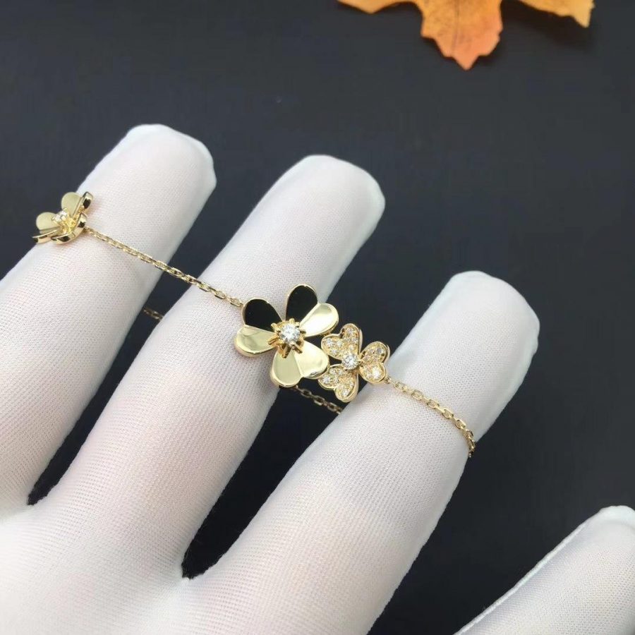 [Glitter Jewelry]FRIVOLE GOLD 5 FLOWERS BRACELET